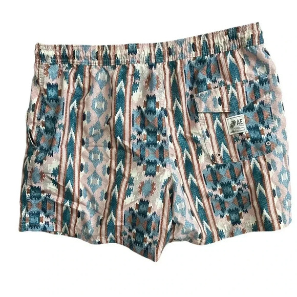 AE 5” Men’s Swim Trunks Size L Geo Print - Picture 2 of 7